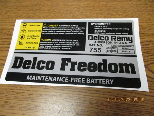 Delco freedom 755 battery - delco,